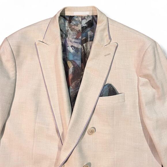 Tallia mens double breasted linen blend - Picture 2 of 7